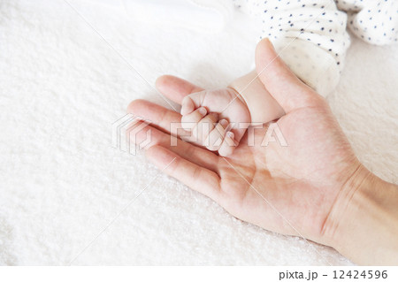 赤ちゃんとパパの手 赤ちゃんとパパの手 12424596