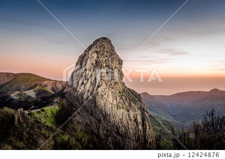 High rock at sunset 12424876