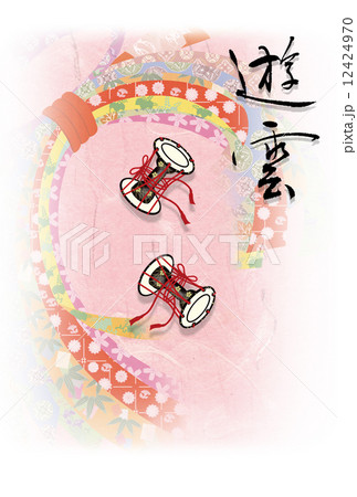 年賀状デザイン＿和柄＿鼓 12424970