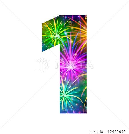 Number of colorful firework, one 12425095