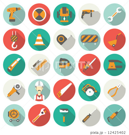 Construction flat icons set. Construction flat icons set. 12425402