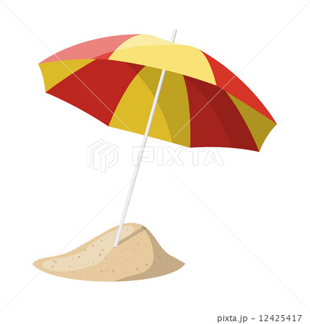 Beach umbrella isolated over white background.  12425417
