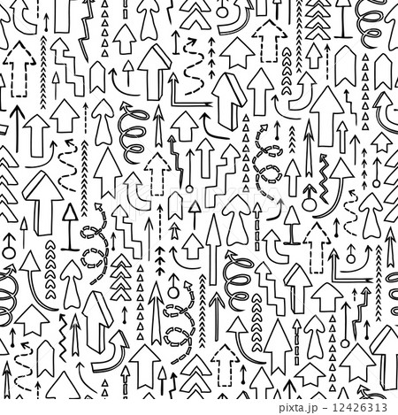 Seamless background of hand drawn arrows 12426313