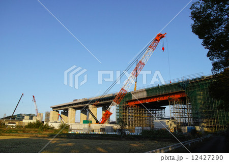 圏央道建設中 上越新幹線交差付近 2014年10月 12427290