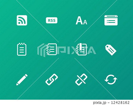 Blogger icons on green background 12428162