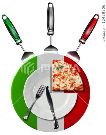 Italian Pizza - Plate and Cutlery Italian Pizza - Plate and Cutlery 12429506