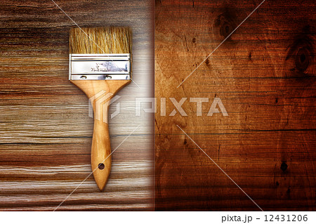 Renovation brush with paper and wooden texture Renovation brush with paper and wooden texture 12431206