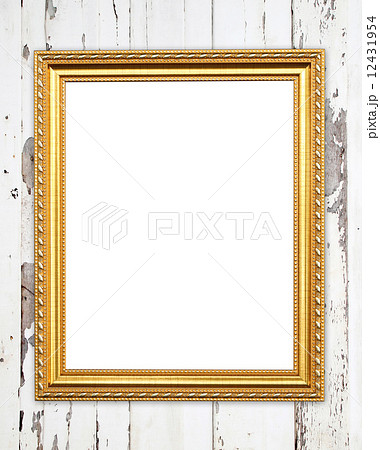 blank golden frame on wood wall blank golden frame on wood wall 12431954