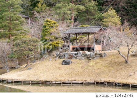 修学院離宮　上離宮　浴龍池万松塢の腰掛 12432748