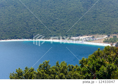 Top summer view of Antisamos beach (Greece,  Kefalonia). 12433047