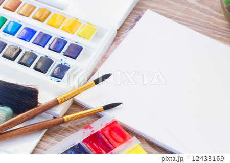 white canva with watercolor stroke  12433169