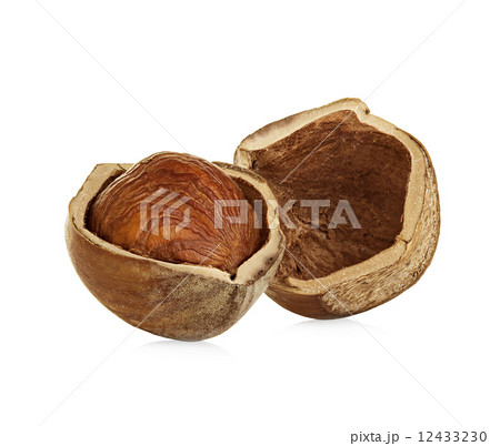 Hazelnuts isolated on a white background 12433230