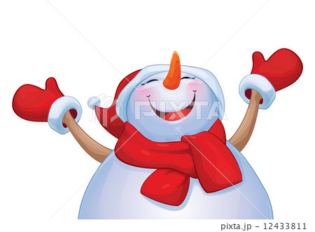 Vector happy snowman cartoon isolated. 12433811