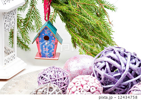 Christmas toy birdhouses and other decorations 12434758