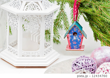 Christmas toy birdhouses and other decorations 12434760