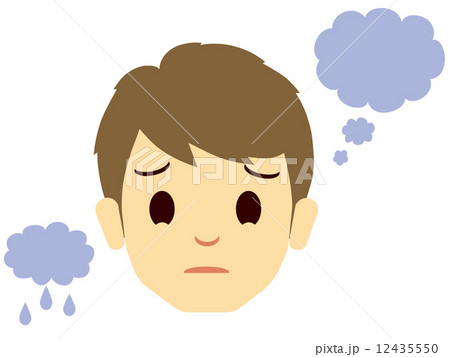 嘆く男性の顔 嘆く男性の顔 12435550