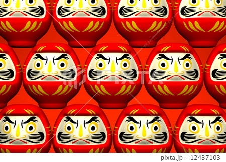 Lucky Daruma Dolls On Red Lucky Daruma Dolls On Red 12437103