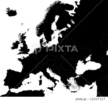 Black Europe map 12437127