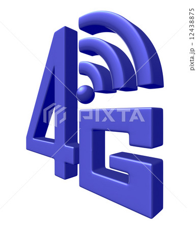 Blue 4G symbol on white background 12438875