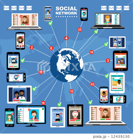Social Networks. Blogs. Internet communication. vector 12439130