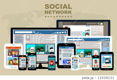 Social Networks. Blogs. Internet communication. vector 12439131