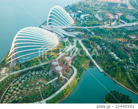 Aerial view of Gardens by the Bay 12440501