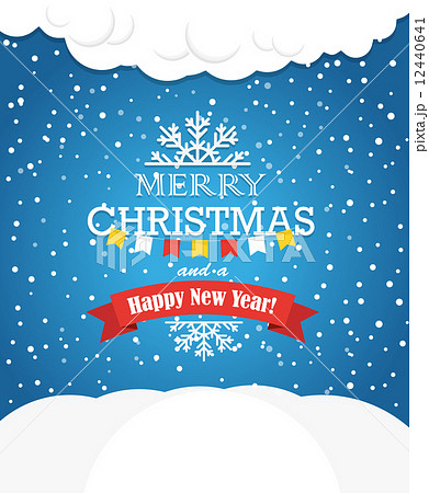 Christmas greating card. Snowfall on Winter Christmas greating card. Snowfall on Winter 12440641