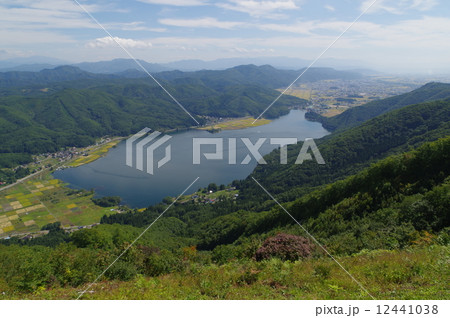 木崎湖 全景(俯瞰横) 木崎湖 全景(俯瞰横) 12441038