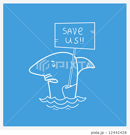 Save sharks.Vector card illustration 12442426