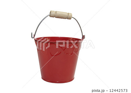 red bucket on a white background 12442573