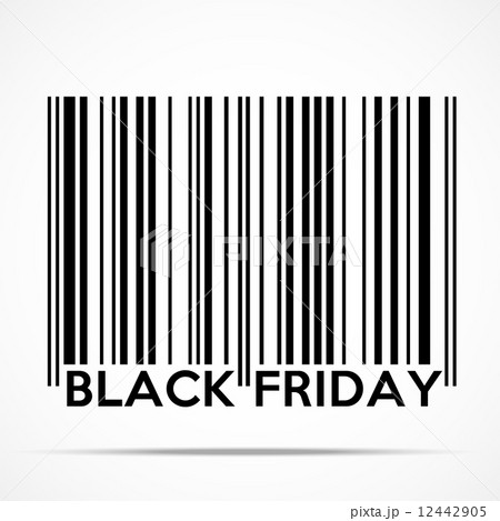 Black Friday sales tag in barcode style. 12442905