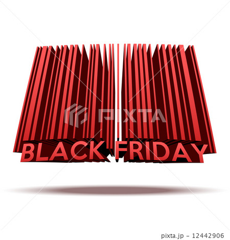 Black Friday sales tag in barcode style. 12442906