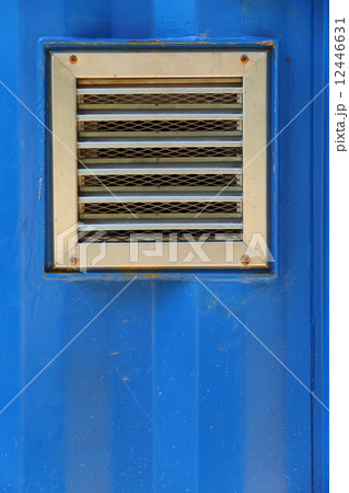 aluminum ventilation on blue cargo container wall 12446631
