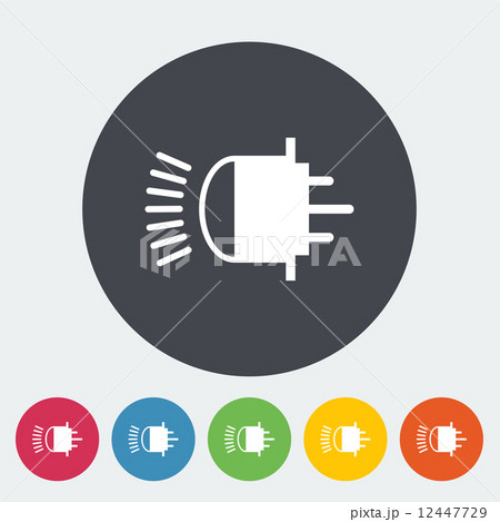 Xenon car lamp flat icon 12447729