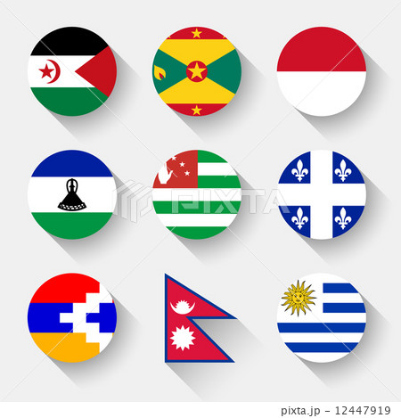 Flags of the world, round buttons 12447919