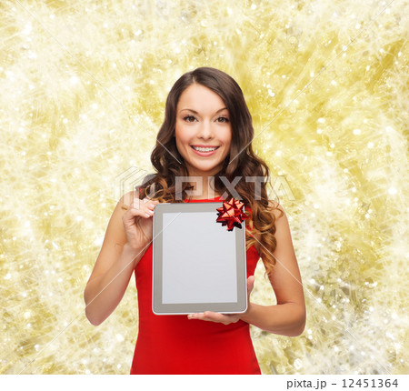 smiling woman with tablet pc smiling woman with tablet pc 12451364