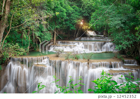 Thailand waterfall in Kanchanaburi (Huay Mae Kamin) 12452352