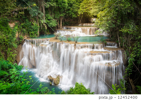 Thailand waterfall in Kanchanaburi (Huay Mae Kamin) 12452400