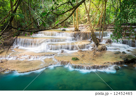 Beautiful waterfall in autumn forest 12452465
