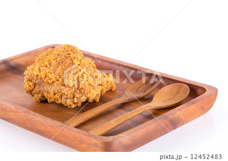 Fried Chicken on wooden plate 12452483