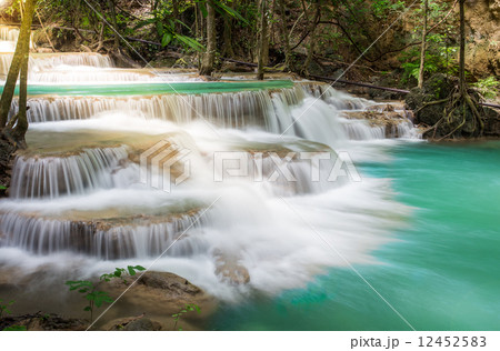 Thailand waterfall in Kanchanaburi (Huay Mae Kamin) 12452583
