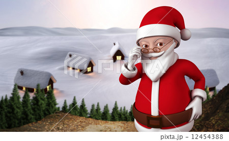 Composite image of cute cartoon santa claus 12454388
