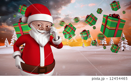 Composite image of cute cartoon santa claus 12454465
