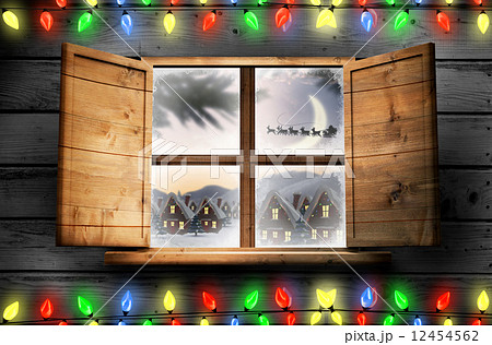 Composite image of decorative lights hanging in a shape 12454562