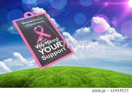 Composite image of breast cancer awareness message 12454577