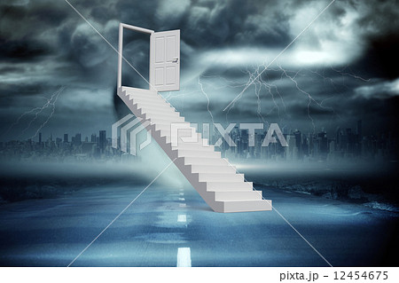 Composite image of stairs leading to door 12454675