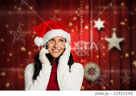 Composite image of woman looking in the distance Composite image of woman looking in the distance 12455148