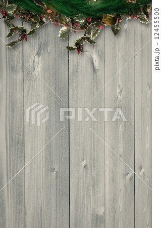 Composite image of festive christmas wreath 12455500