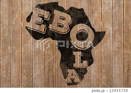 Composite image of black ebola text on africa outline 12455759