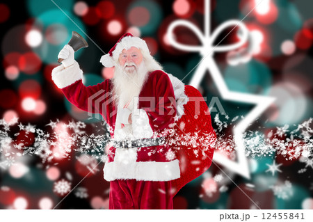 Composite image of santa claus ringing bell 12455841